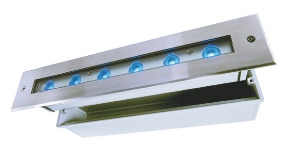 LED Bodeneinbauleuchte 6 x 1,5 Watt RGB 24 Volt, 30°