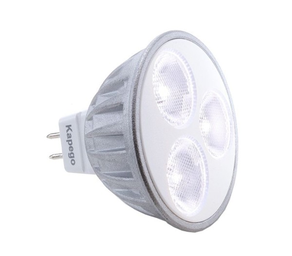 KapegoLED Leuchtmittel, LED MR16 6000K, Kaltweiß, Abstrahlwinkel: 38°, 12V AC/DC, GU5.3 / MR16