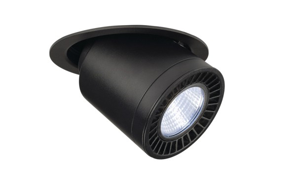 SUPROS, Einbauleuchte, LED, 4000K, rund, schwarz, 3000lm, 60° Reflektor, 28W