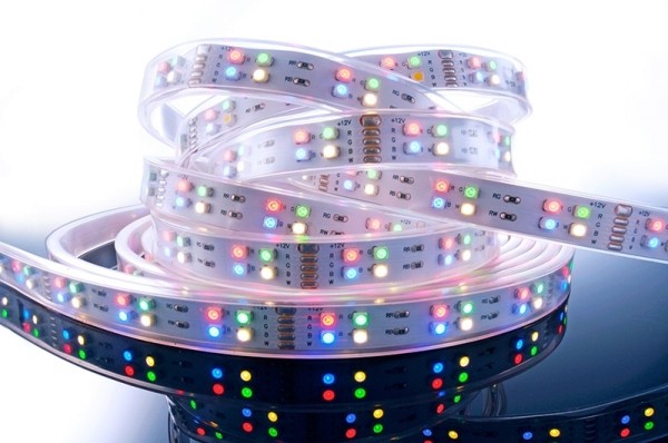 Flexibler LED Stripe IP65, 12V, 5 m Rolle, RGB +WW