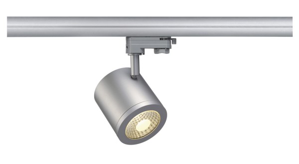 ENOLA_C, Spot für Hochvolt-Stromschiene 3Phasen, LED, 3000K, rund, silbergrau, 35°, 11,2 W