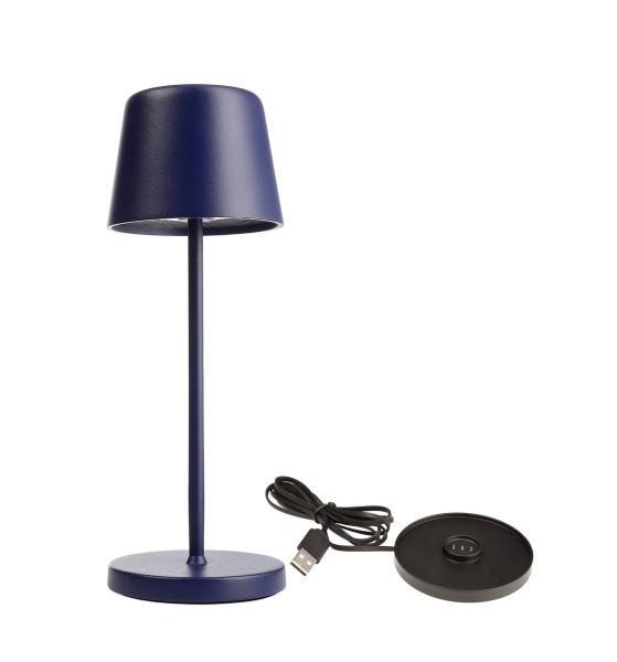 Deko-Light Akkuleuchte, Set Canis Mini Blau + Ladesockel, Aluminiumdruckguss, Warmweiß (WW), 2W, 4V