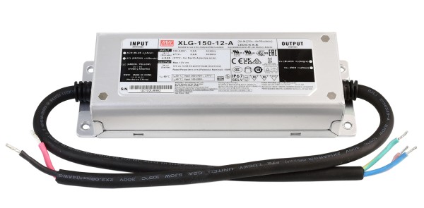 Meanwell Netzgerät, CV, XLG-150-12A, Aluminium, Silber, 150W, 12V, 13A, 180x63mm