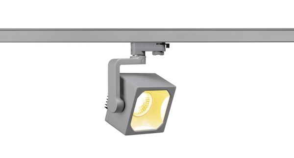 EURO CUBE, Spot für Hochvolt-Stromschiene 3Phasen, LED, 3000K, silbergrau, 90°