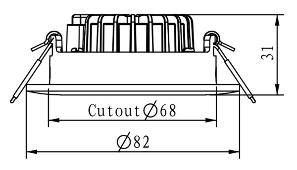 Deko-Light Deckeneinbauleuchte, COB-68-230V-3000K-rund, Aluminium, Silber-grau gebürstet, Warmweiß