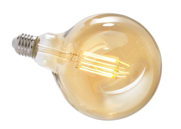 Deko-Light Leuchtmittel, Filament E27 G125 2200K, Glas, Amber, Warmweiß, 300°, 8W, 230V, 44mA, 173mm