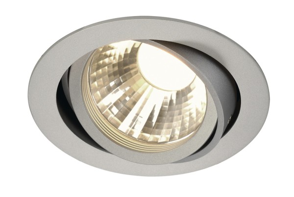 NEW TRIA DISK, Einbauleuchte, LED, 2700K, rund, silbergrau, 35°, inkl. Clipfedern