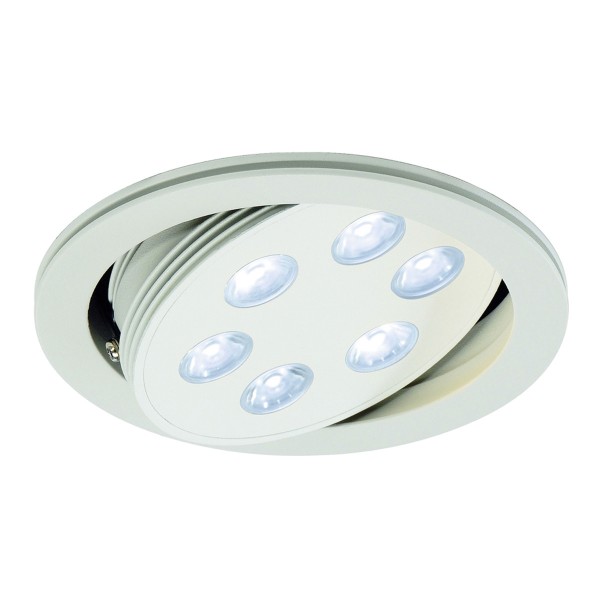 TRITON, Einbauleuchte, sechsflammig, LED, 4000K, rund, weiß matt, schwenkbar, 18 W