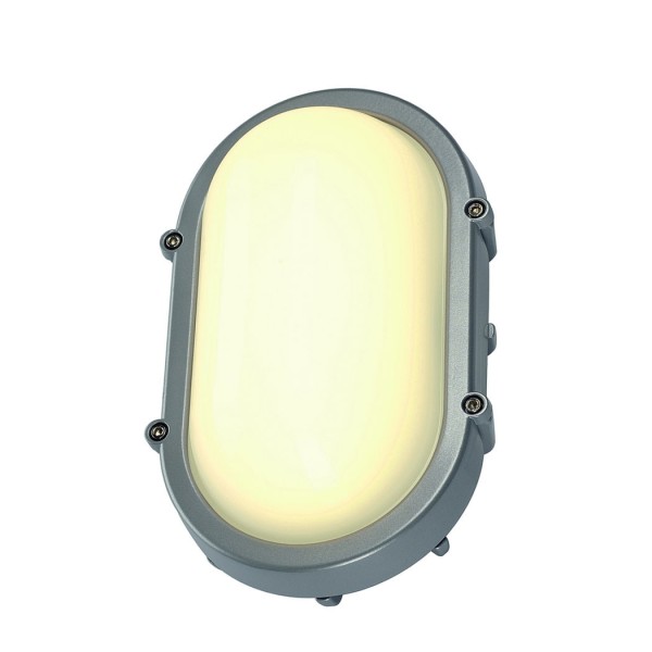 TERANG Wand- &amp; Deckenleuchte, oval, silber, 8W LED, 3000K