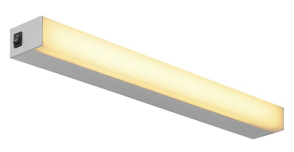 SIGHT 60, Wand- und Deckenleuchte, LED, 3000K, silbergrau, L/B/H 58,2/4,5/6,5 cm, mit Schalter