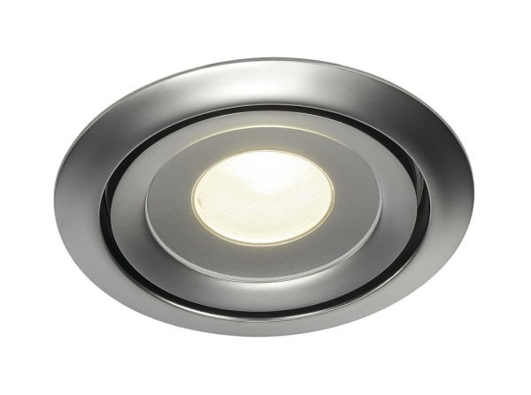 LUZO, Einbauleuchte, rund, LED Disk, 2700K, chrom matt, 85°, 12W