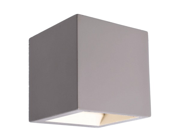 Deko-Light Wandaufbauleuchte, Mini Cube Grau, Aluminium, Weiß, Warmweiß, 70°, 4W, 230V, 80x80mm