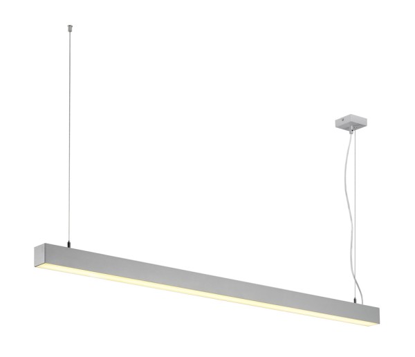 Q-LINE DALI, Pendelleuchte, einflammig, LED, 3000K, silber, dimmbar, 2x18,2W und 1x7,5W