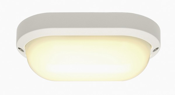 TERANG 2 XL, Outdoor Wand- und Deckenleuchte, LED, 3000K, IP44, oval, weiß, 22W