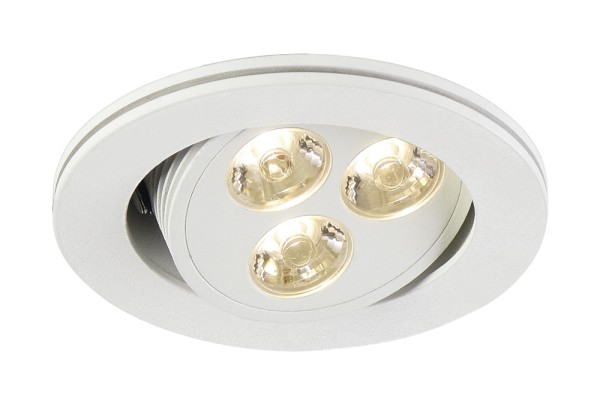 TRITON 3, Einbauleuchte, dreiflammig, LED, 3000K, rund, weiß matt, 3W, schwenkbar