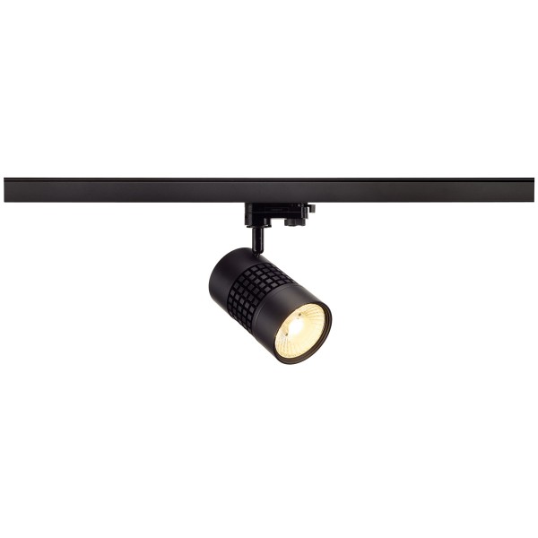 STRUCTEC, Spot für Hochvolt-Stromschiene 3Phasen, LED, 3000K, rund, schwarz, 60°, 25,6 W