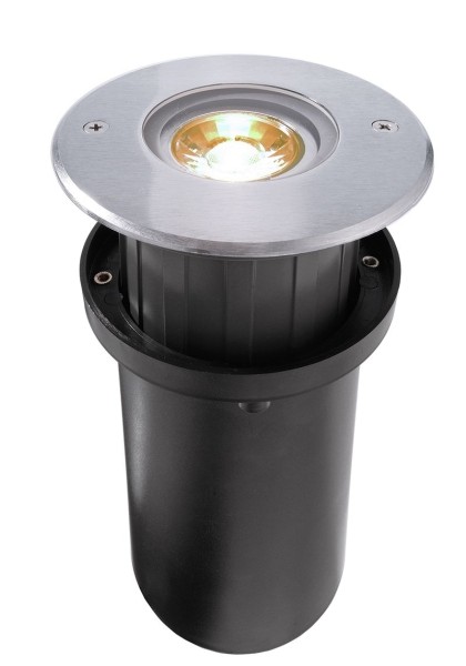 Deko-Light Bodeneinbauleuchte, Quick Round, Edelstahl, silberfarben, 10W, 230V