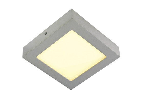 SENSER 10, Wand- und Deckenleuchte, LED, 3000K, eckig, silbergrau, 10W