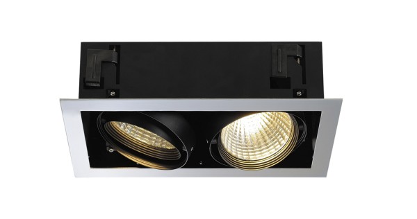 AIXLIGHT 2, Einbauleuchte, zweiflammig, LED, 3000K, chrom/schwarz, 30°, 2x24,5W, inkl. Treiber