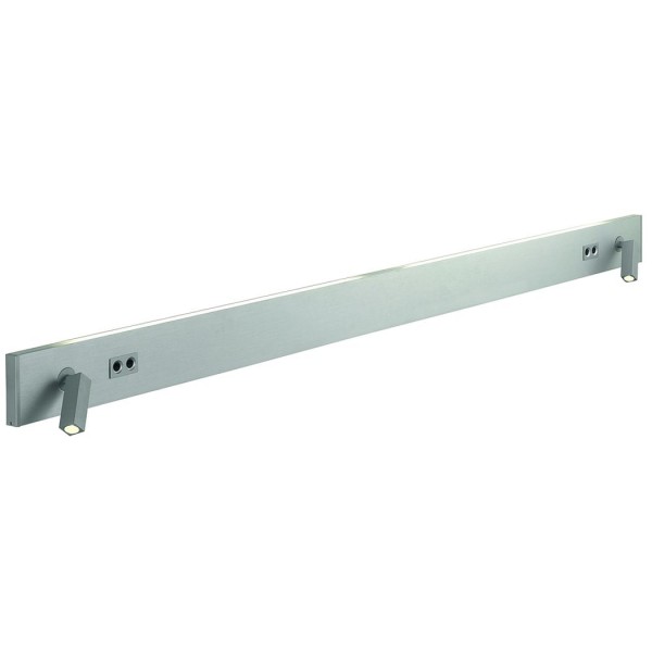 TIDUR WALL Wandprofilleuchte, alu brushed, 2xT5 ESL, 21W, inkl. 2x3W LED Spots warmweiss