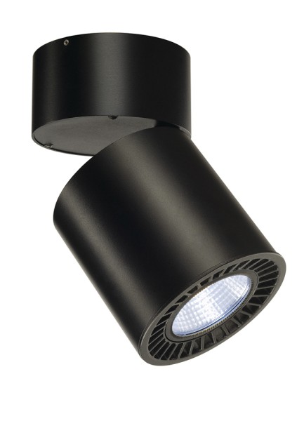 SUPROS, Deckenleuchte, LED, 4000K, rund, schwarz, 3000lm, 60° Reflektor, 28W