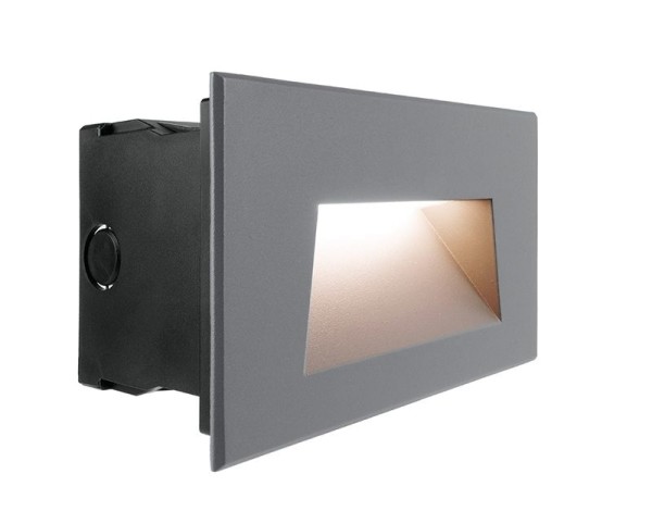 Deko-Light Wandeinbauleuchte, Ivonne III, Aluminium Druckguss, grau, Warmweiß, 80°, 7W, 230V