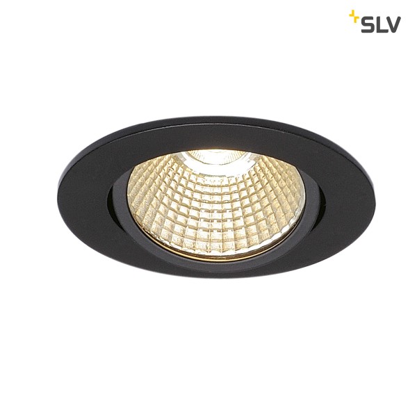 NEW TRIA rund, LED Indoor Deckeneinbauleuchte, schwarz, 1800-3000K, 7,2W