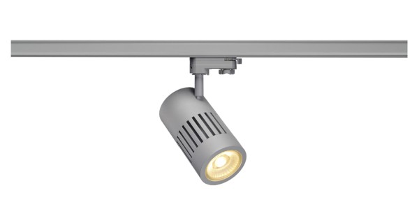 STRUCTEC, Strahler für 3Phasen Hochvolt-Stromschiene, 30W, LED, 3000K, 60°, silbergrau