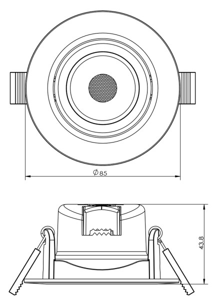 Deko-Light Deckeneinbauleuchte, SMD-68-230V-2700K-rund, Kunststoff, Weiß-matt, Warmweiß, 45°, 6W