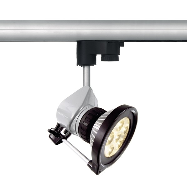 Deko-Light Schienensystem 3-Phasen 230V, Shadow PAR 30, Aluminium Druckguss, silberfarben matt, 75W