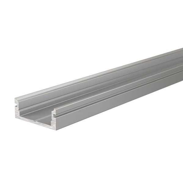 Reprofil, U-Profil flach AU-01-12 für LED Stripes bis 13,3 mm, Silber-matt, eloxiert, 1000 mm