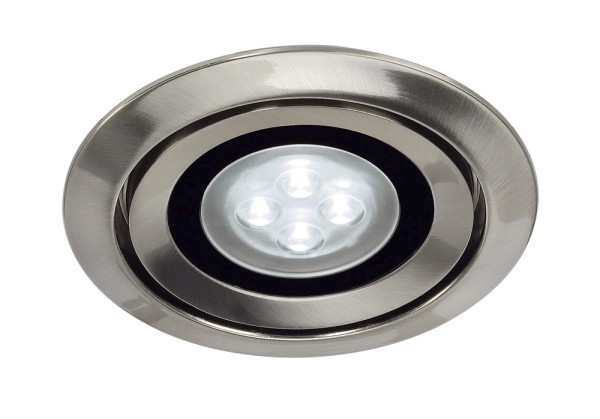 LUZO INTEGRATED LED, Einbauleuchte, LED, 4000K, rund, metall gebürstet, 36°, 12,6W