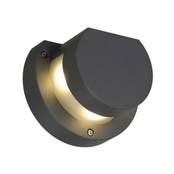 KYKLOP, Outdoor Wandleuchte, LED, 3000K, IP44, rund, anthrazit, max. 3W