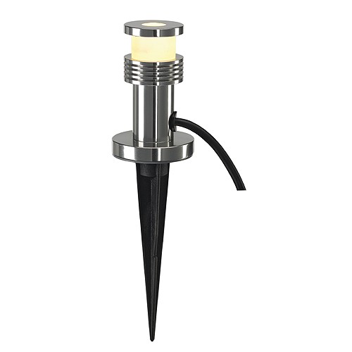 MINIPOL LED Stehleuchte, 11cm, alu natur, 1x3,3W, warmweiss, inkl. Erdspiess und Stecker