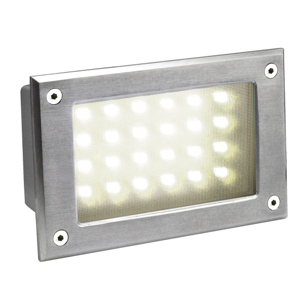 BRICK 24 LED, Outdoor Wandeinbauleuchte, 3000K, IP54, edelstahl