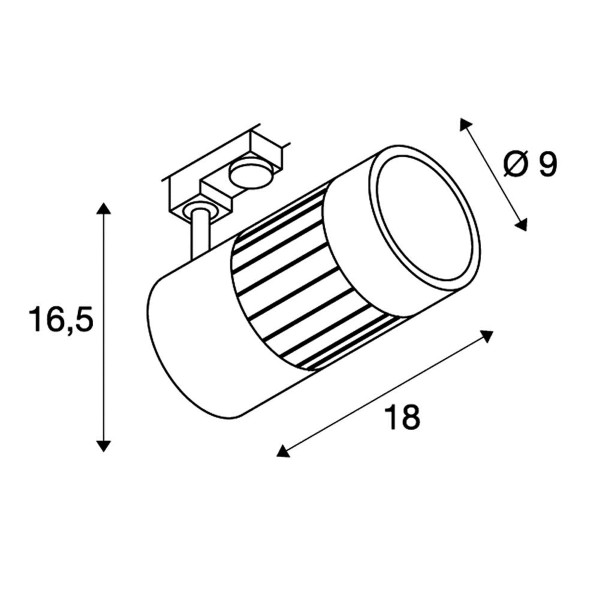 STRUCTEC, Strahler für 3Phasen Hochvolt-Stromschiene, 30W, LED, 4000K, 60°, weiß