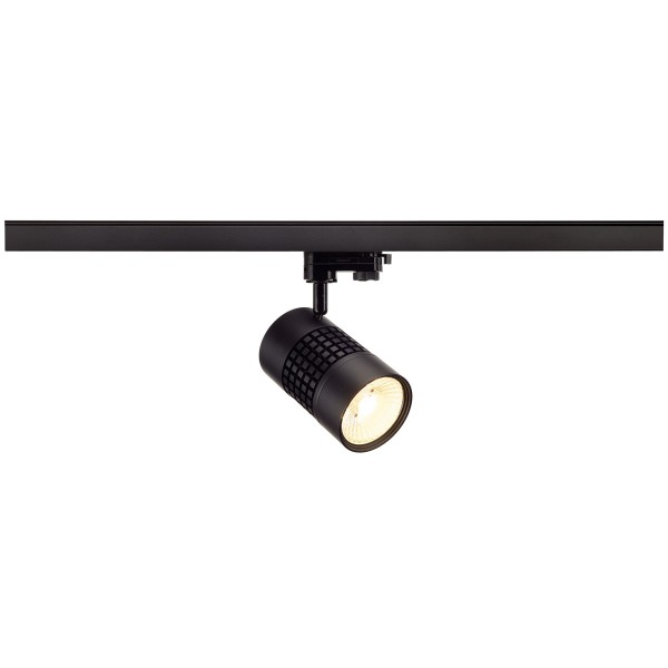 STRUCTEC, Spot für Hochvolt-Stromschiene 3Phasen, LED, 3000K, rund, schwarz, 60°, 32,9W