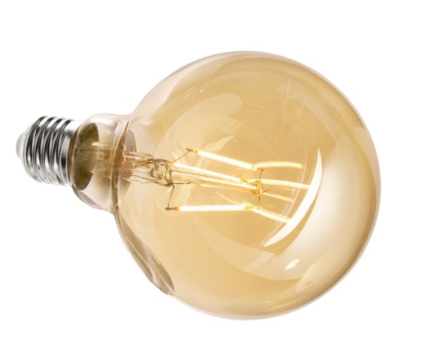 Deko-Light Leuchtmittel, Filament E27 G95 2200K, Glas, Amber, Warmweiß, 300°, 4W, 230V, 11mA, 140mm