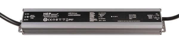 HEP Netzgerät, LEXV40W24, Aluminium Druckguss, Anthrazit, 40W, 24V, 1670mA, 232x37mm