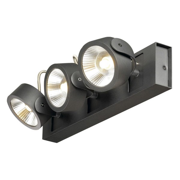 KALU, Wand- und Deckenleuchte,  dreiflammig, LED, 3000K, schwarz, 60°