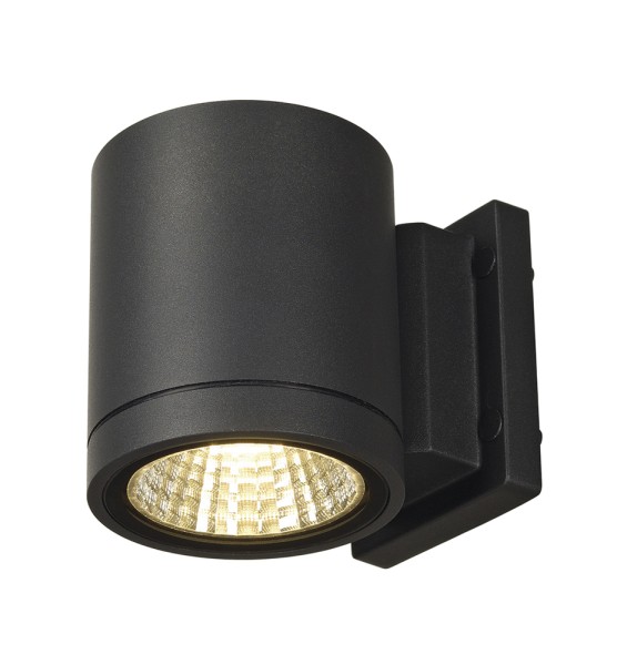 ENOLA_C, Outdoor Wandleuchte, LED, 3000K, IP55, rund, anthrazit, Ø/H 10/11,8 cm, 35°