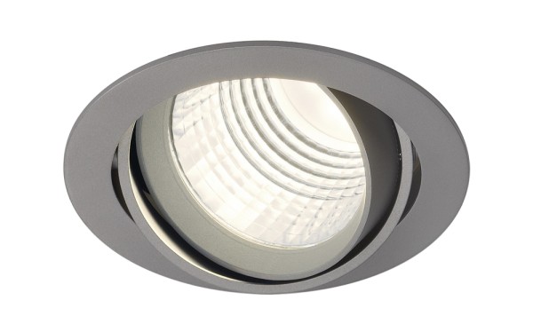 NEW TRIA DLMI, Einbauleuchte, LED, 4000K, rund, silbergrau, 60°, schwenkbar, inkl. Clipfedern