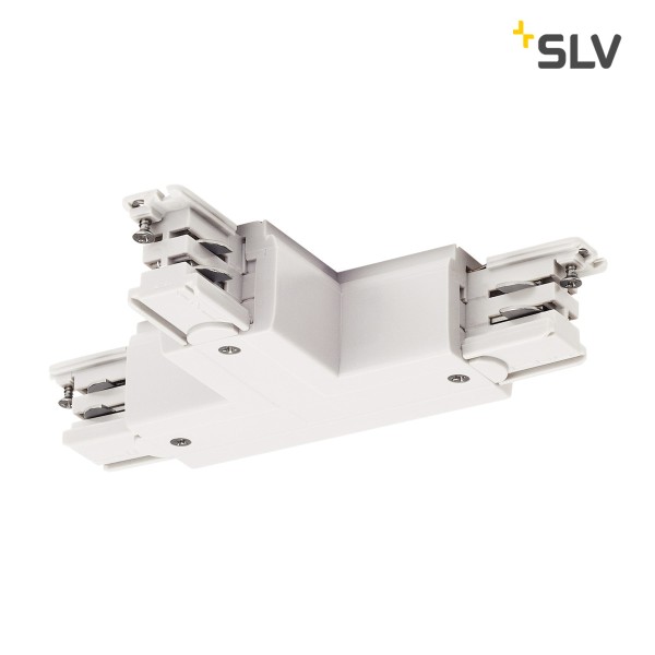 T-VERBINDER, für S-TRACK Hochvolt 3Phasen-Aufbauschiene, Erde rechts, verkehrsweiß