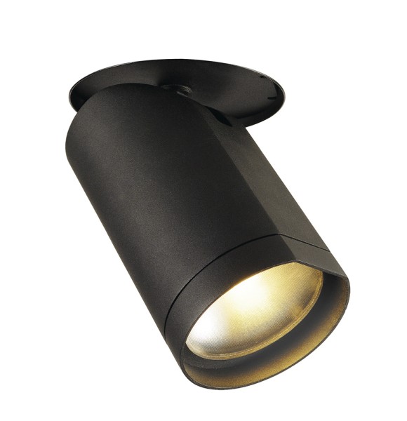 BILAS, Deckeneinbauleuchte, LED, 2700K, rund, schwarz matt, 60°, 20W