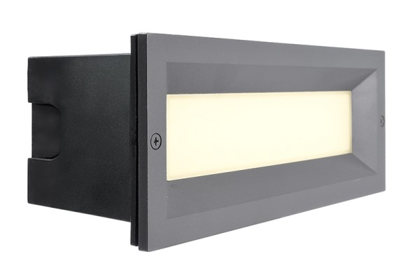 Deko-Light Wandeinbauleuchte, Alwina II, Aluminium Druckguss, dunkelgrau, Warmweiß, 100°, 11W, 230V