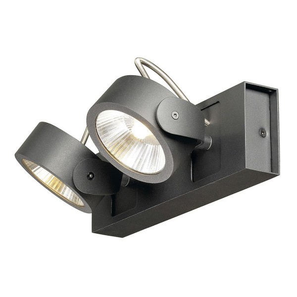 KALU, Wand- und Deckenleuchte, zweiflammig, LED, 3000K, schwarz, 24°