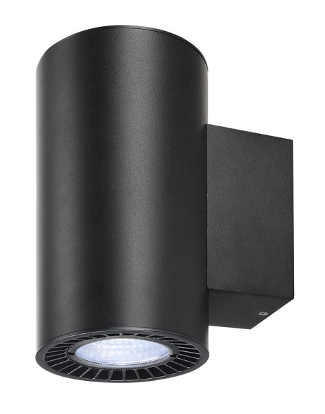 SUPROS, Wandleuchte, LED, 4000K, rund, schwarz, 60° Reflektor, 2x15,2W