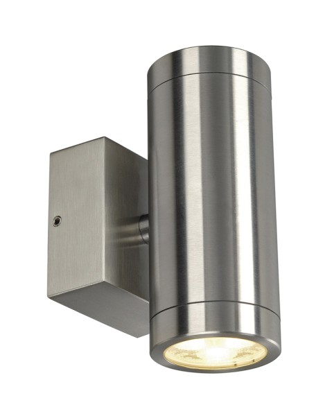 ASTINA STEEL, Outdoor Wandleuchte, LED, 3000K, IP 44, rund, edelstahl 316, up/down, 6W