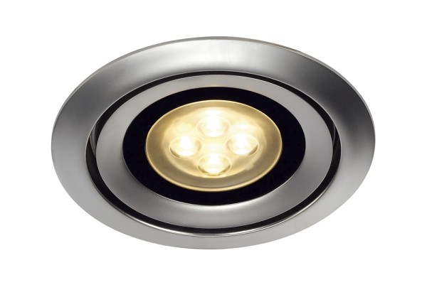 LUZO INTEGRATED LED, Einbauleuchte, LED, 2700K, rund, chrom matt, 36°, 12,6W