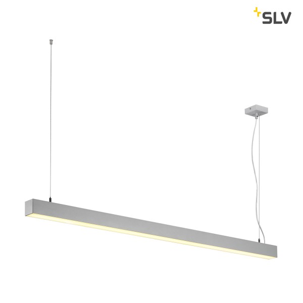 Q-LINE DALI SINGLE LED, Pendelleuchte, dimmbar, 1500mm, silber